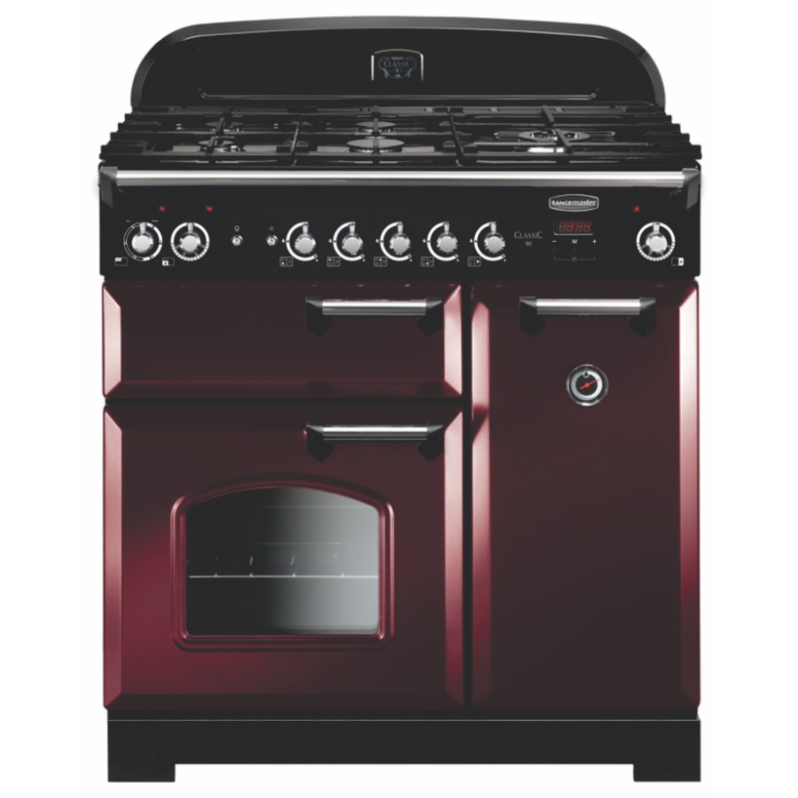 product image RangeM Class 90 DF Cranberry Chrome H 90.5/93.0 cm x W 90.0 cm x D 60.8 cm