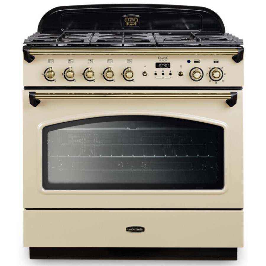 product image RangeM Class FX 90 cm DF Cream/Brass GB/IE 
H 90.50/93.00cm x W 99.40cm x D 60.80cm