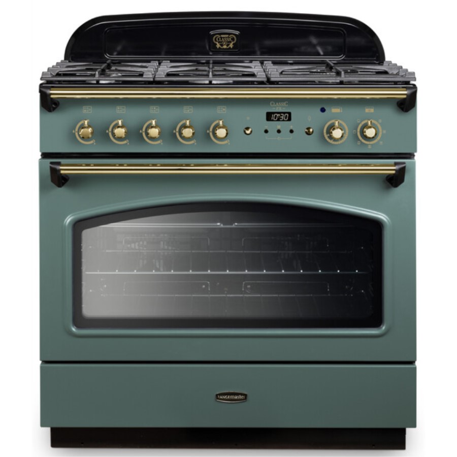 product image RangeM Class FX 90 cm DF Minrl Grn/Brass H 91.0/93.0 cm x W 90.0 cm x D 60.8 cm