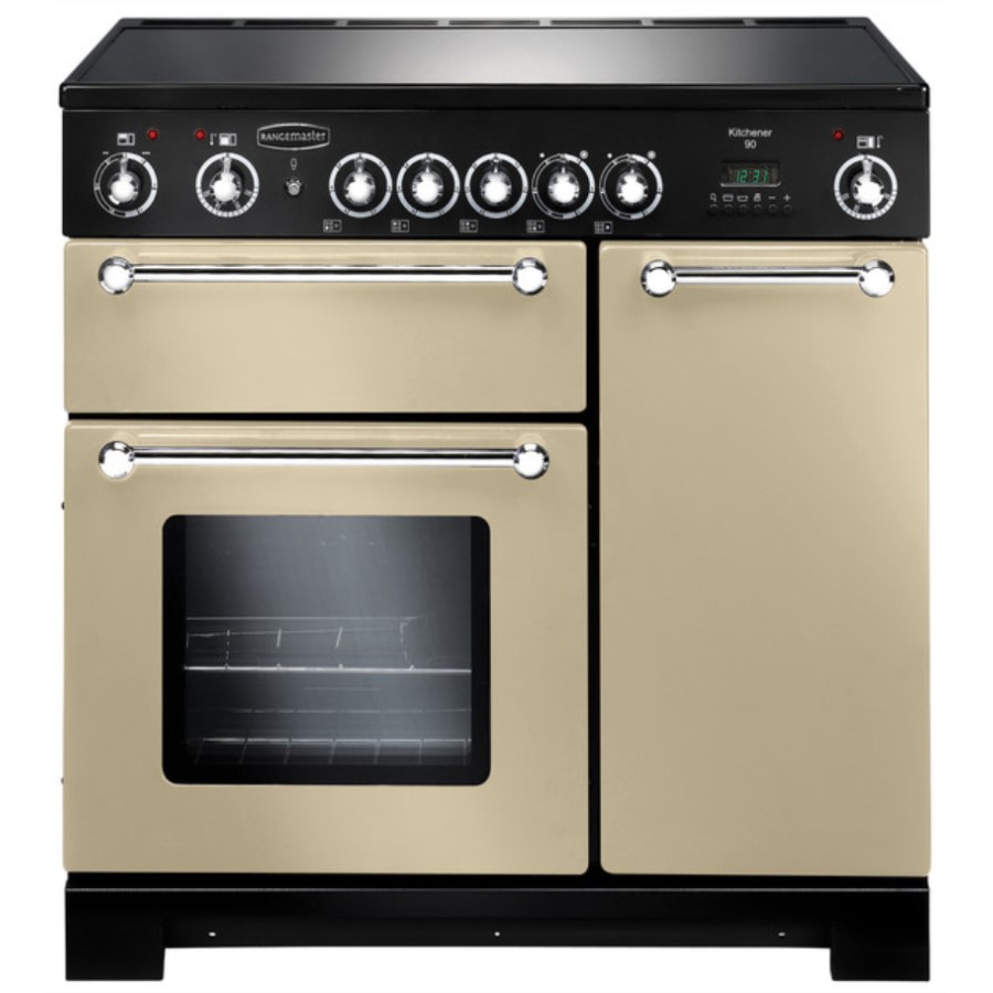 product image RangeM Kitchener 90 CER. Cream Chrome H 90.5 / 93.0 cm x W 90.0 cm x D 60.8 cm