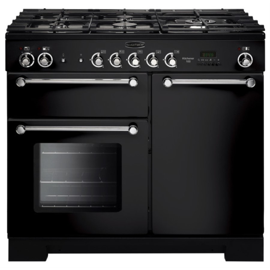 product image RangeM Kitchener 100 DF Black Chrome H 90.5 / 93.0 cm x W 99.4 cm x D 60.4 cm