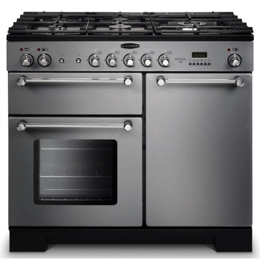 product image RangeM Kitchener 100 DF St/St Chrome H 90.50 / 93.00 cm x W 99.40 cm x D 60.40 cm