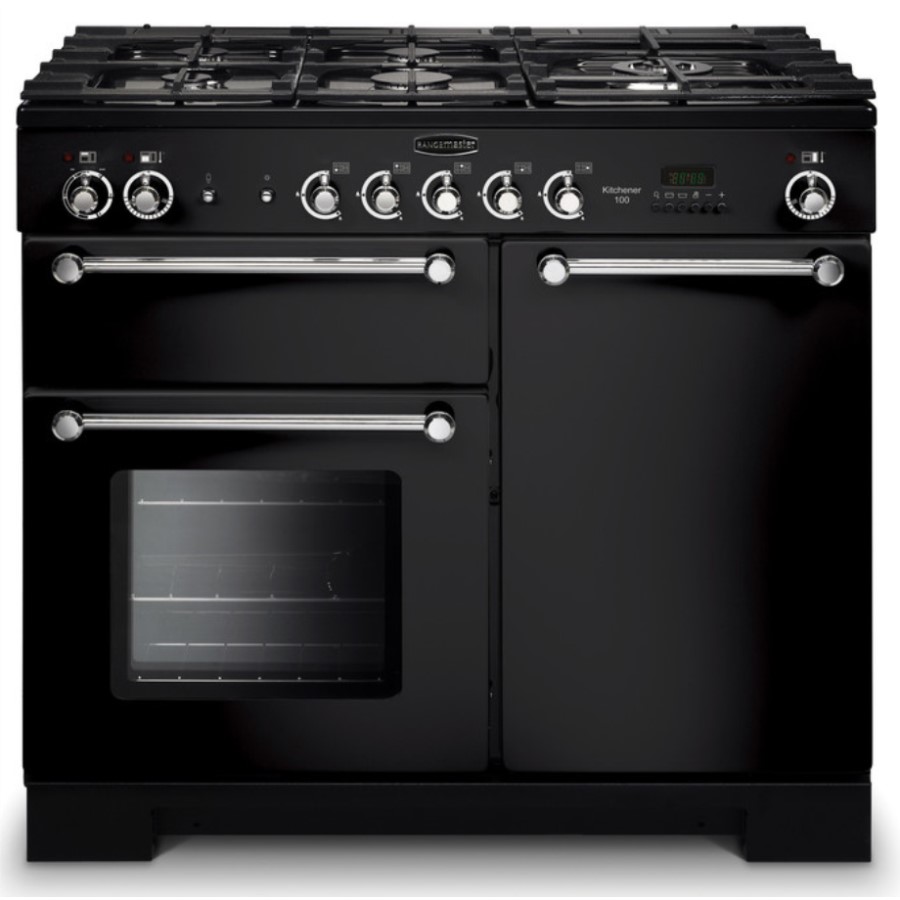 product image RangeM Kitchener 100 NG Black Chrome H 90.5 / 93.0 cm x W 99.4 cm x D 60.4 cm