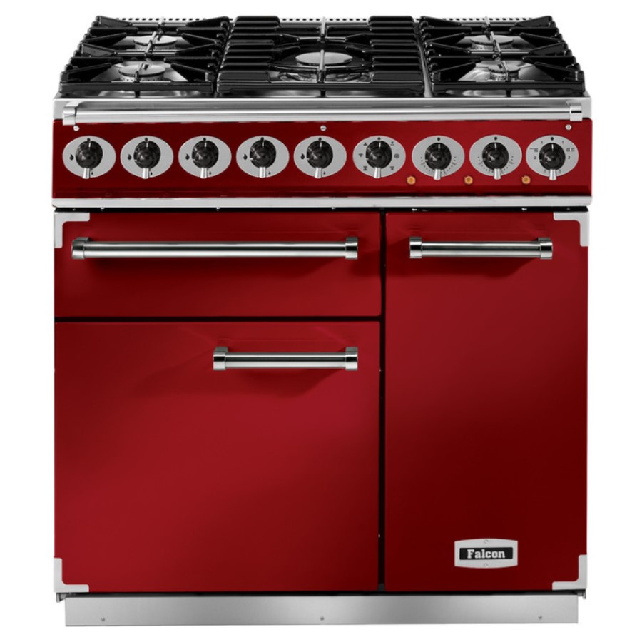 product image Falcon 900 DX DF Cherry Red Nickel 87100 H 91.20 / 93.70 cm x W 90.00 cm x D 60.00 cm