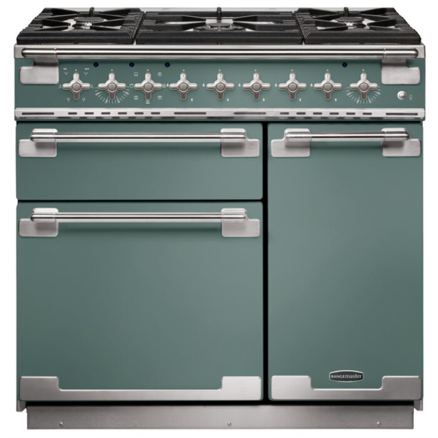 product image RangeM Elise 90 DF Mineral Green H 91.0 / 93.5 cm x W 90.0 cm x D 59.8 cm