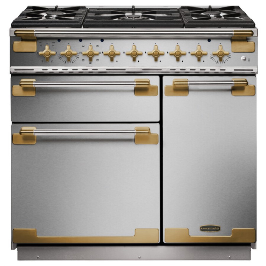 product image RangeM Elise 90 DF St/St Antique Brass G H 91.0 / 93.5 cm x W 90.0 cm x D 59.8 cm