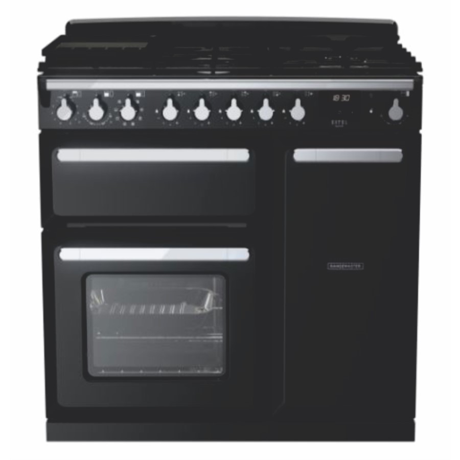 product image RangeM  Estel DLX D.Fuel  GLS Blk 90cm H 89.50 cm x W 99.40 cm x D 60.40 cm