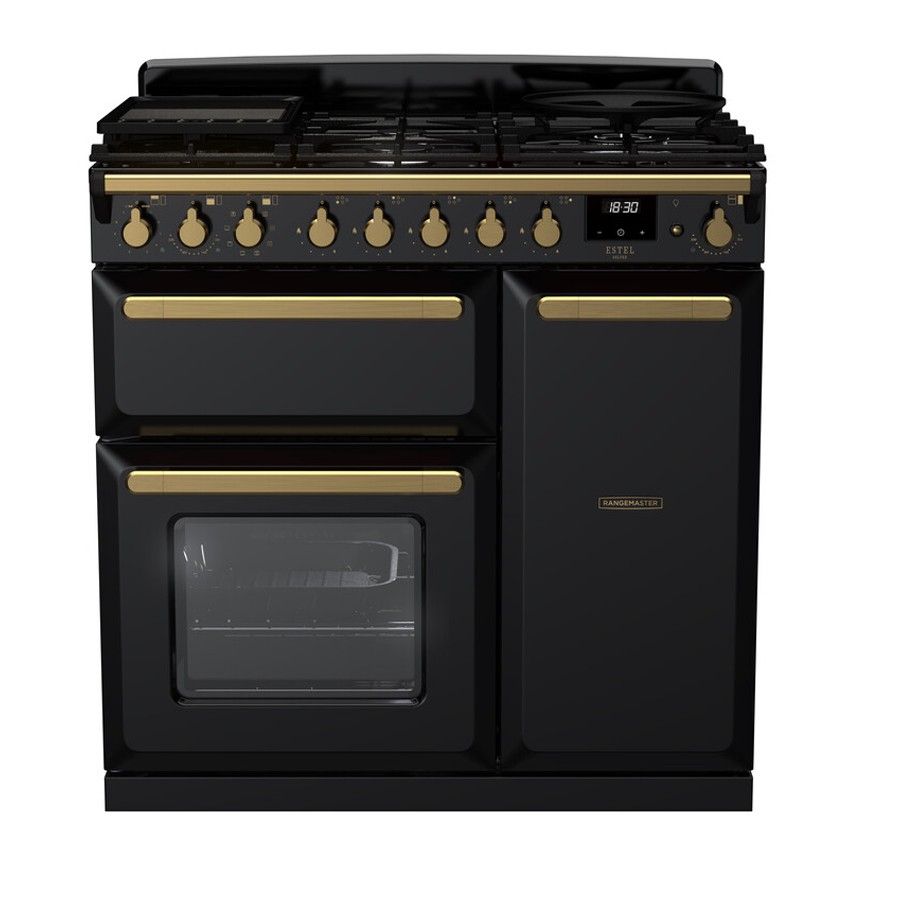 product image RangeM  Estel DLX D.Fuel  GLS Blk 90cm H 89.5cm x W 99.4cm x D 65.4cm