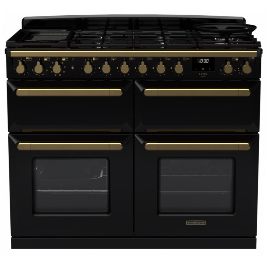 product image RangeM Estel DLX OC D.Fuel GLS Blk 110cm H 90.50 / 93.00 cm x W 110.00 cm x D 60.80 cm