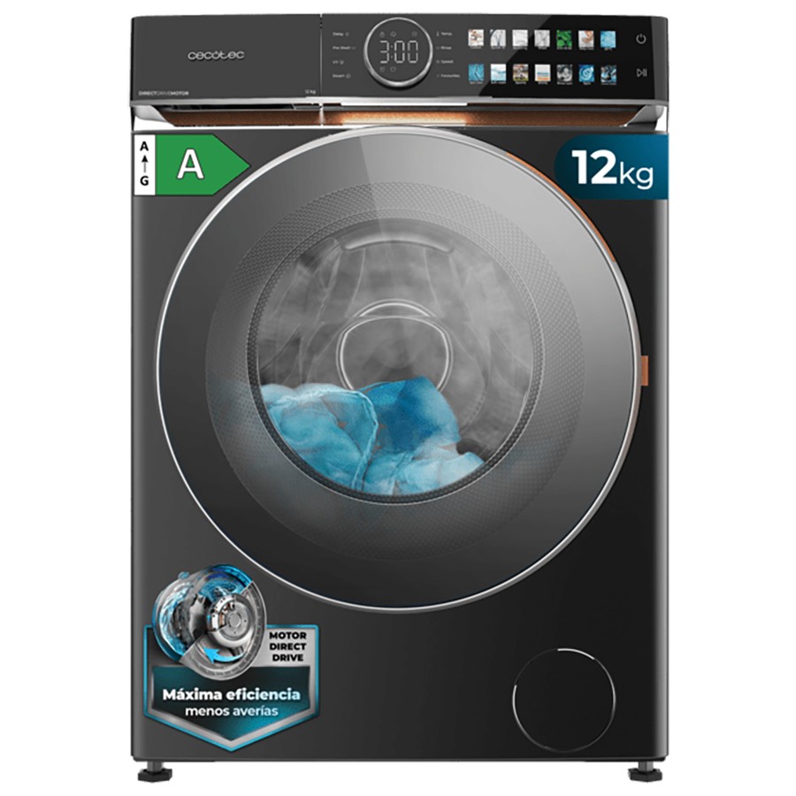 product image Cecotec 12KG Washing Machine Black DressCode 12980 - 1400 RPM 
H 85cm x W 60cm x D 60cm