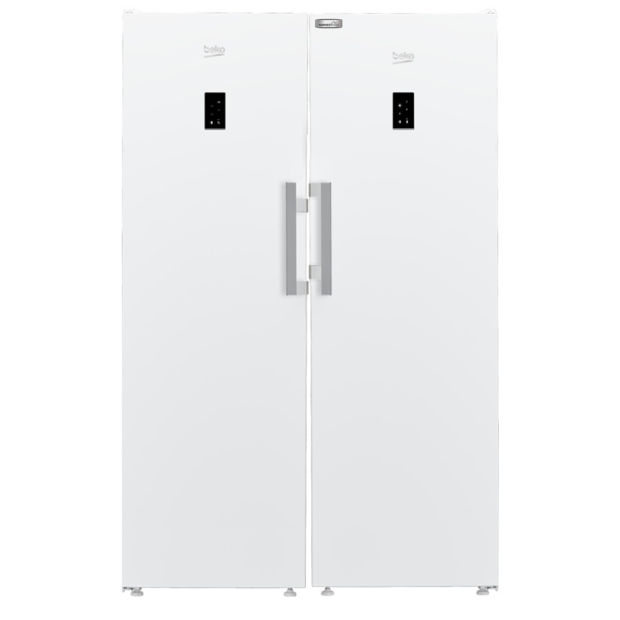 product image Beko Larder Side By Side 185x60cm White B3RMFNE314W1  
Beko Larder Freezer No Frost White 286 L 
B3RMLNE444HW1 
Beko Larder Fridge No Frost White 365 L