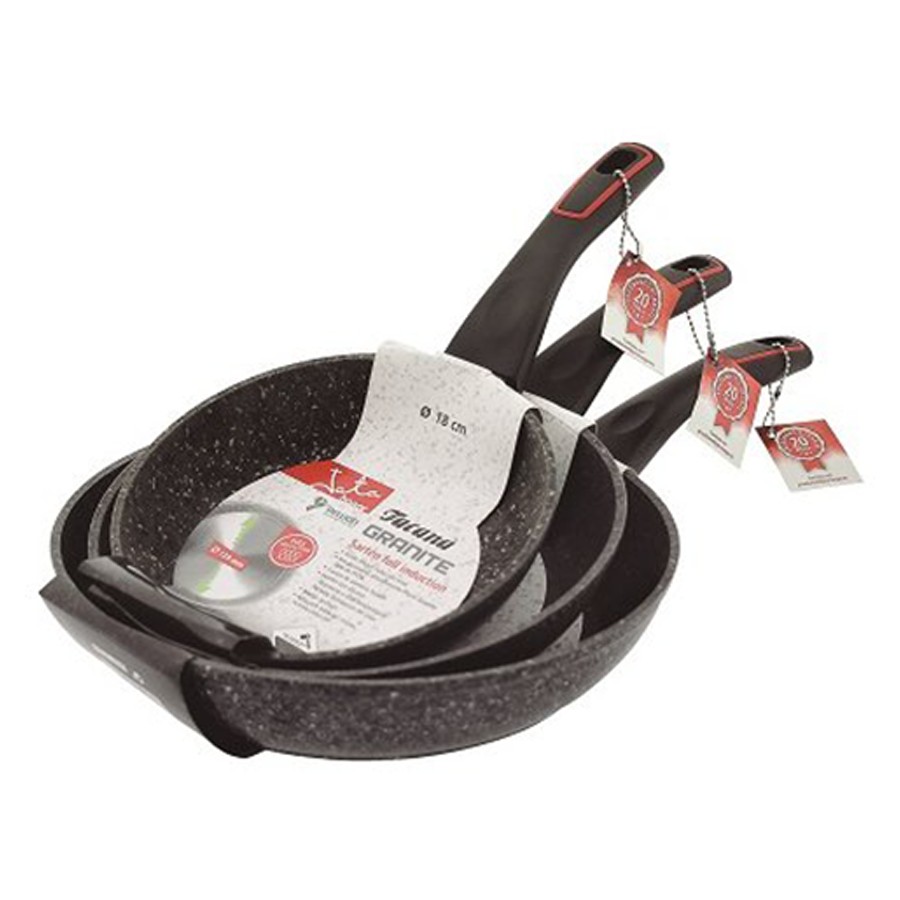 product image Jata Induction Forge Aluminium Pans Diameters 18, 22 and 26 cm. Non-stick coating and diffuser base.