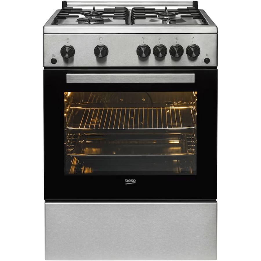product image Beko Cooker Gas White & S/Steel 4 Burner H 85cm x W 60cm x D 60cm