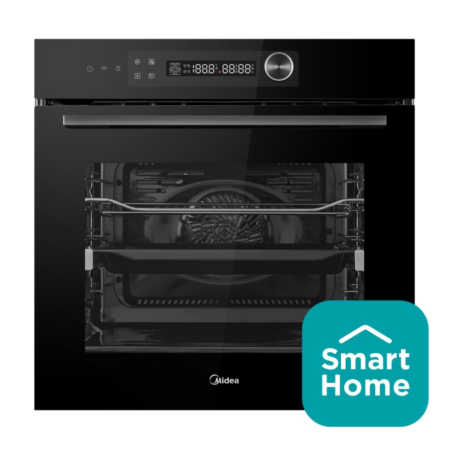 product image Midea 2.0 Built-in Electric Oven 72L 17 Function, PYROLITIC,  WiFi - Total Black