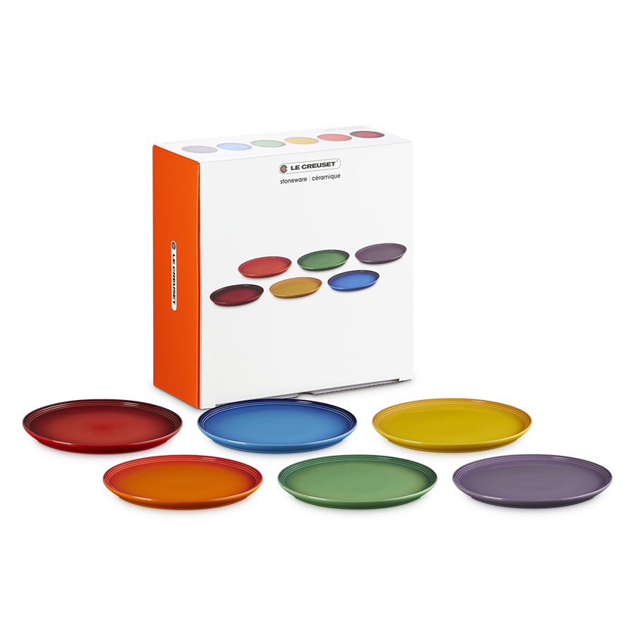 product image Le Creuset Rainbow Coupe 6 Dinner Plates 