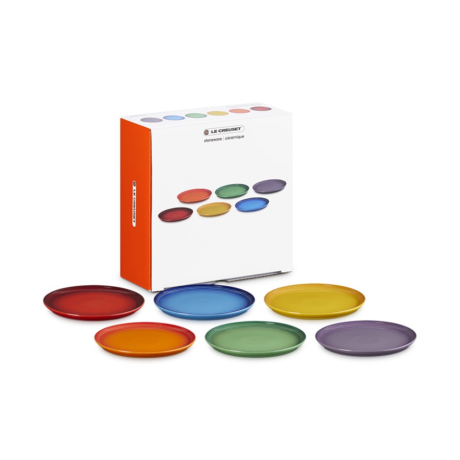 product image Le Creuset Rainbow Coupe 6 Side Plates 