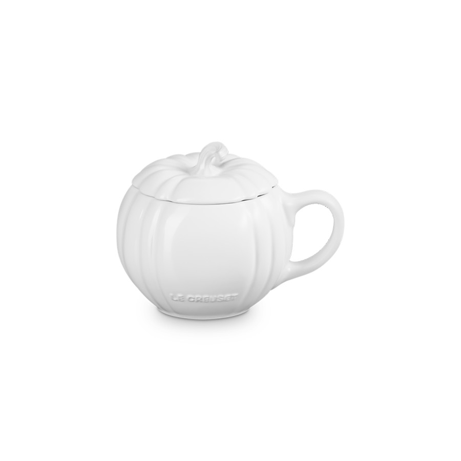 product image Le Creuset Pumpkin Mug w/Lid Wht 400ml 