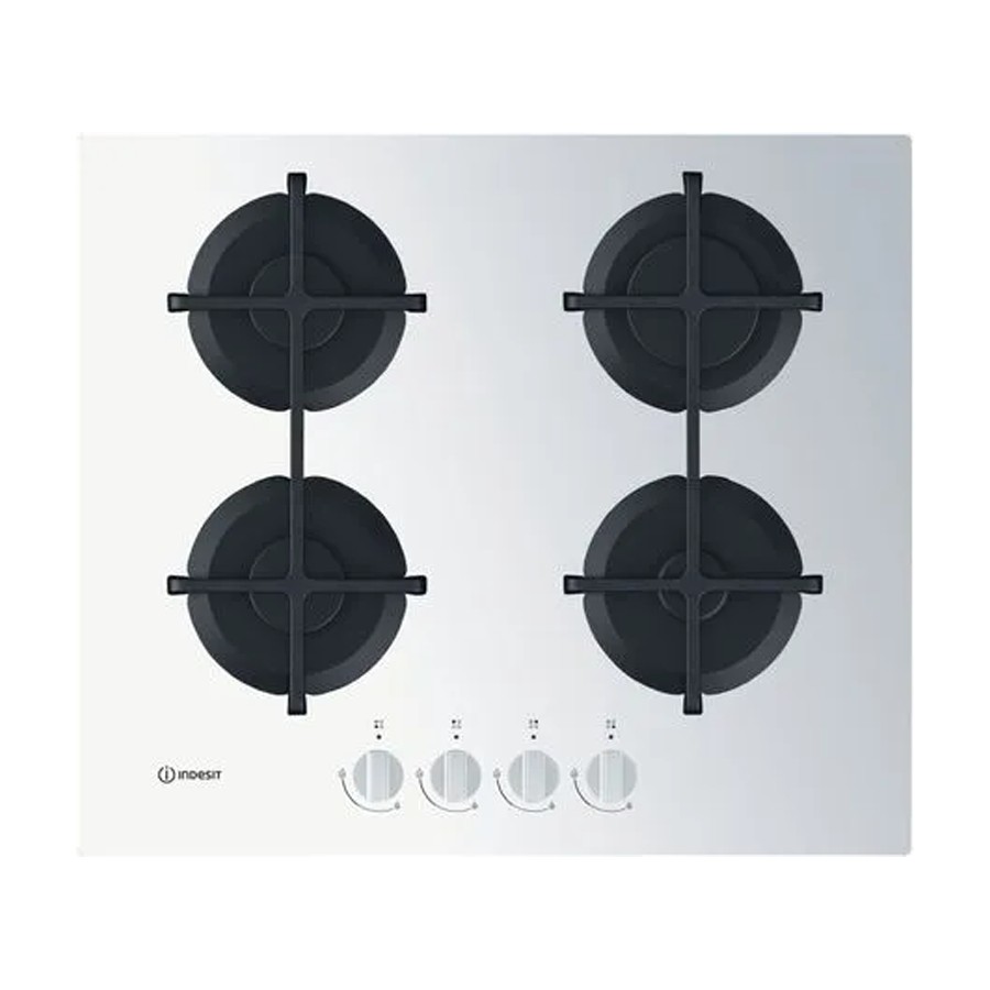 product image Indesit Gas Hob 4 Burners White Glass H 4.9cm x D 51.0cm x W 59.0