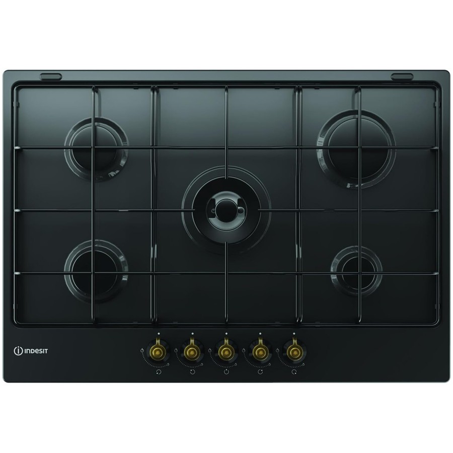 product image Indesit Gas Hob 5 Burners Black 75 cm H 3.3cm x W 75.0cm x D 51.0cm