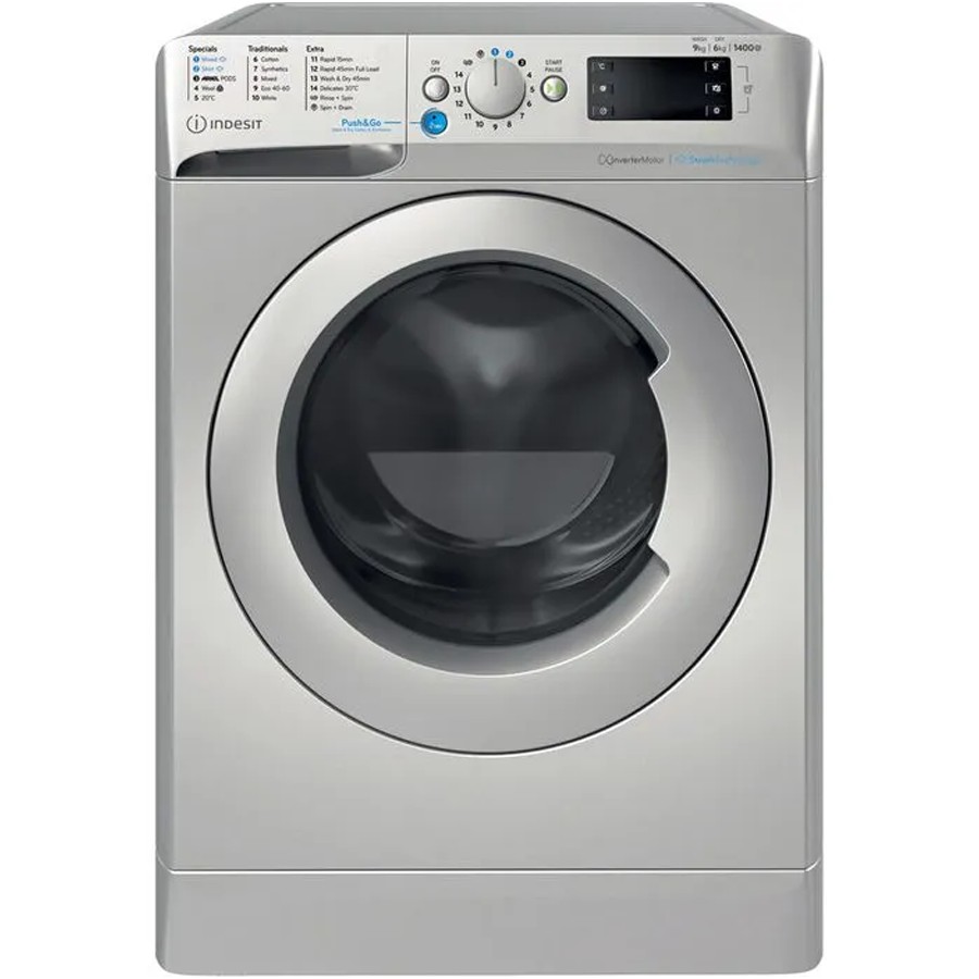 product image Indesit Washer Dryer 9/6 Kg Silver 1400r H 85.0cm x W 59.5cm x D 54.5cm