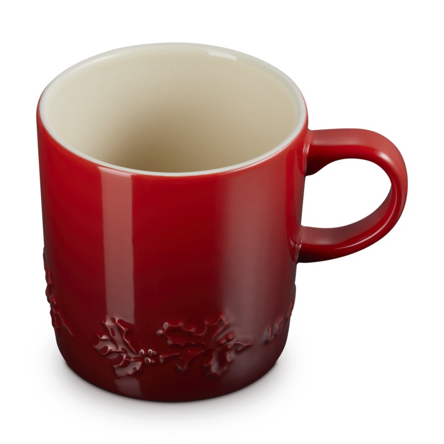 Le Creuset Holly Coffee Mug Cerise 350ml Image