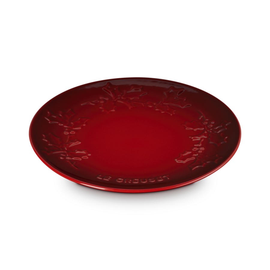Le Creuset Holly Relief Plate Cerise19cm Image