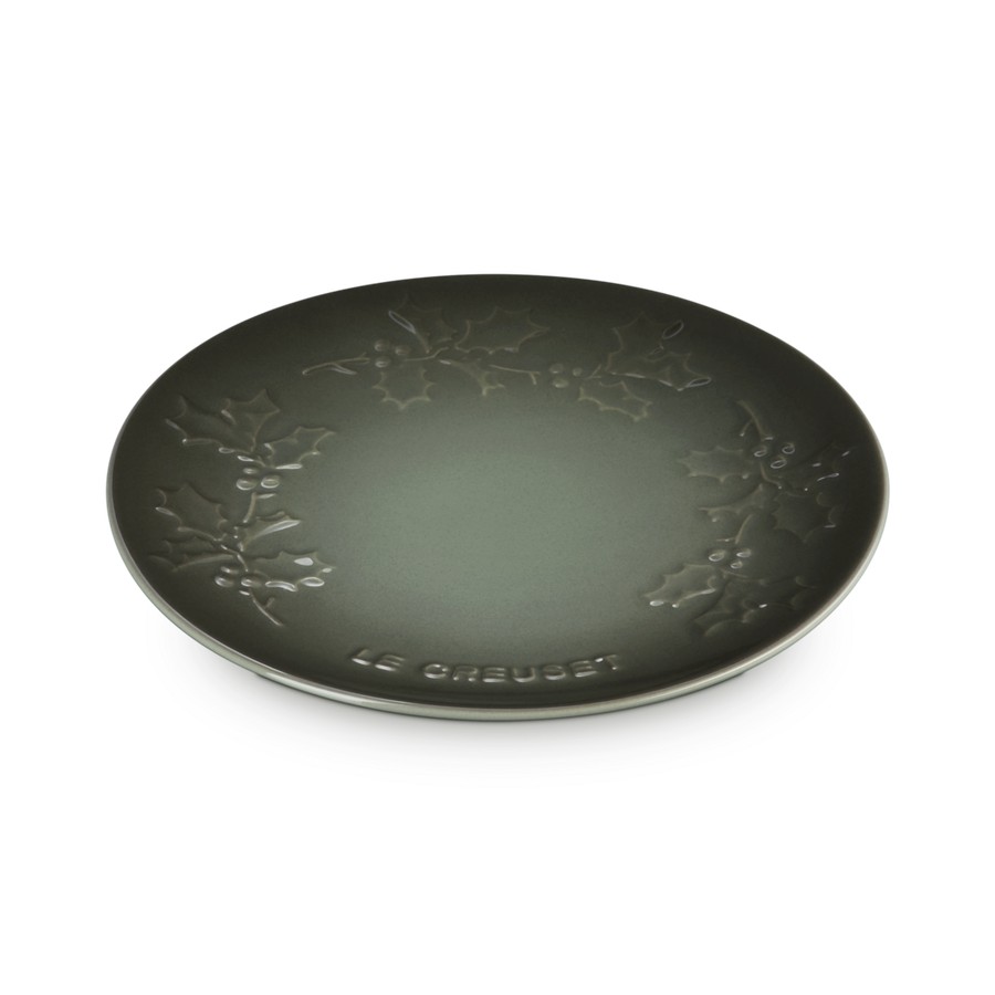 product image Le Creuset Holly Relief Plate Thyme 19cm 