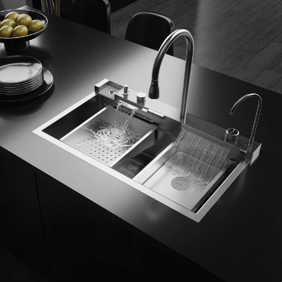 product image Asil Kitchen Sink Waterfall Design Gunmetal