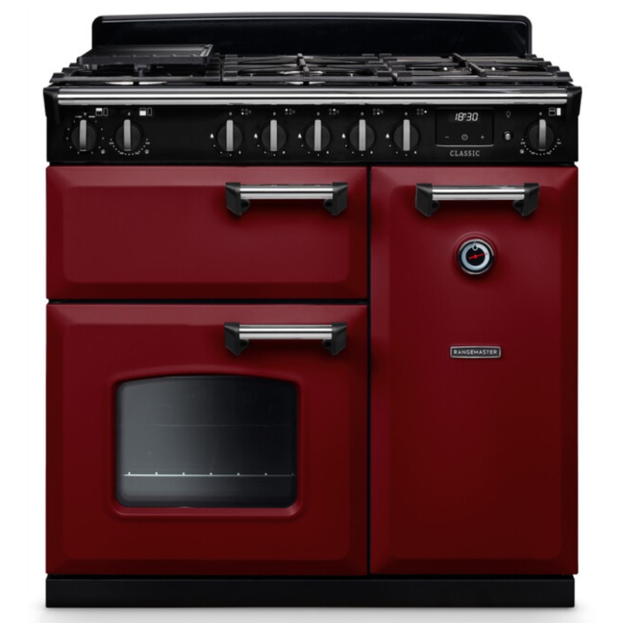 product image RangeM Dual Fuel Bordeaux/Chrome 90 cm H 89.50 / 93.50 cm x W 90.00 cm x D 61.70 cm