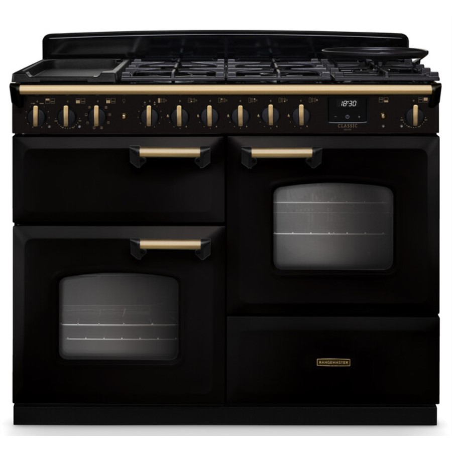 product image RangeM Dual Fuel Black/Brass 110 cm H 89.50 / 93.50 cm x W 109.20 cm x D 61.70 cm