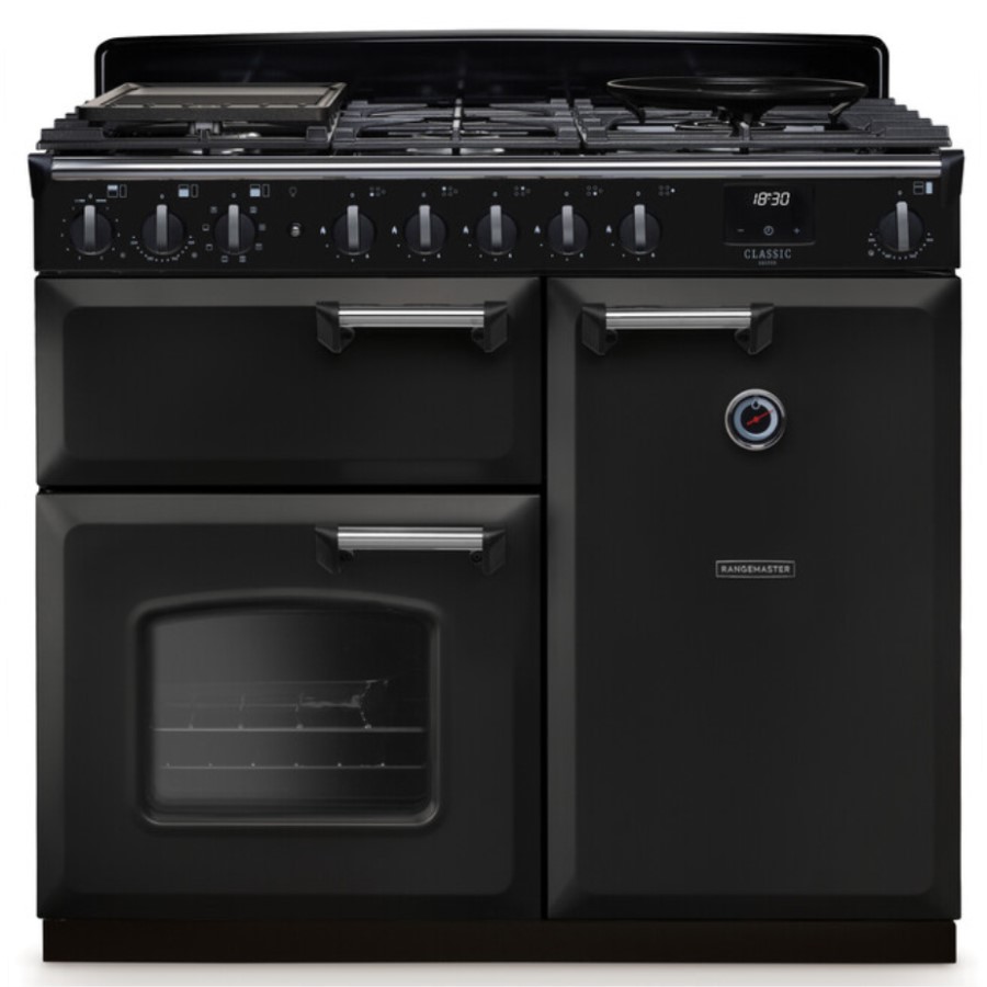 product image RangeM Dual Fuel Black/Chrome 100 cm H 89.50 / 93.50 cm x W 99.40 cm x D 61.70 cm