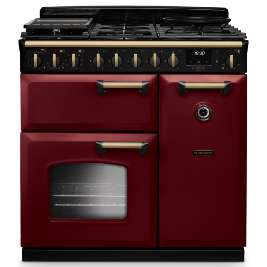 product image RangeM Dual Fuel Bordeaux/Brass 90 cm H 89.5 / 93.5 cm x W 90.00 cm x D 61.70 cm