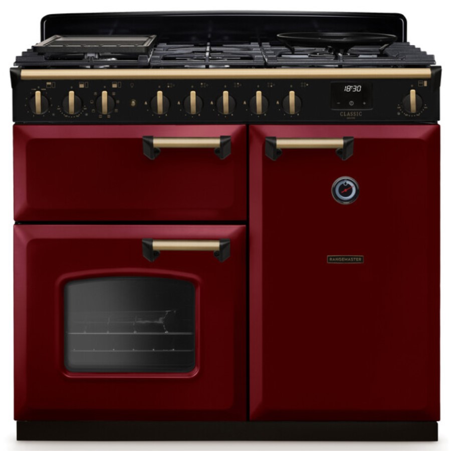 product image RangeM Dual Fuel Bordeaux/Brass 100 cm H 89.5 / 93.5 cm x W 99.40 cm x D 61.70 cm