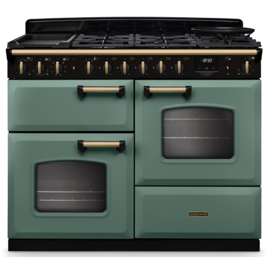 product image RangeM Dual Fuel Green/Brass 110 cm H 89.5 / 93.5 cm x W 109.2 cm x D 61.70 cm