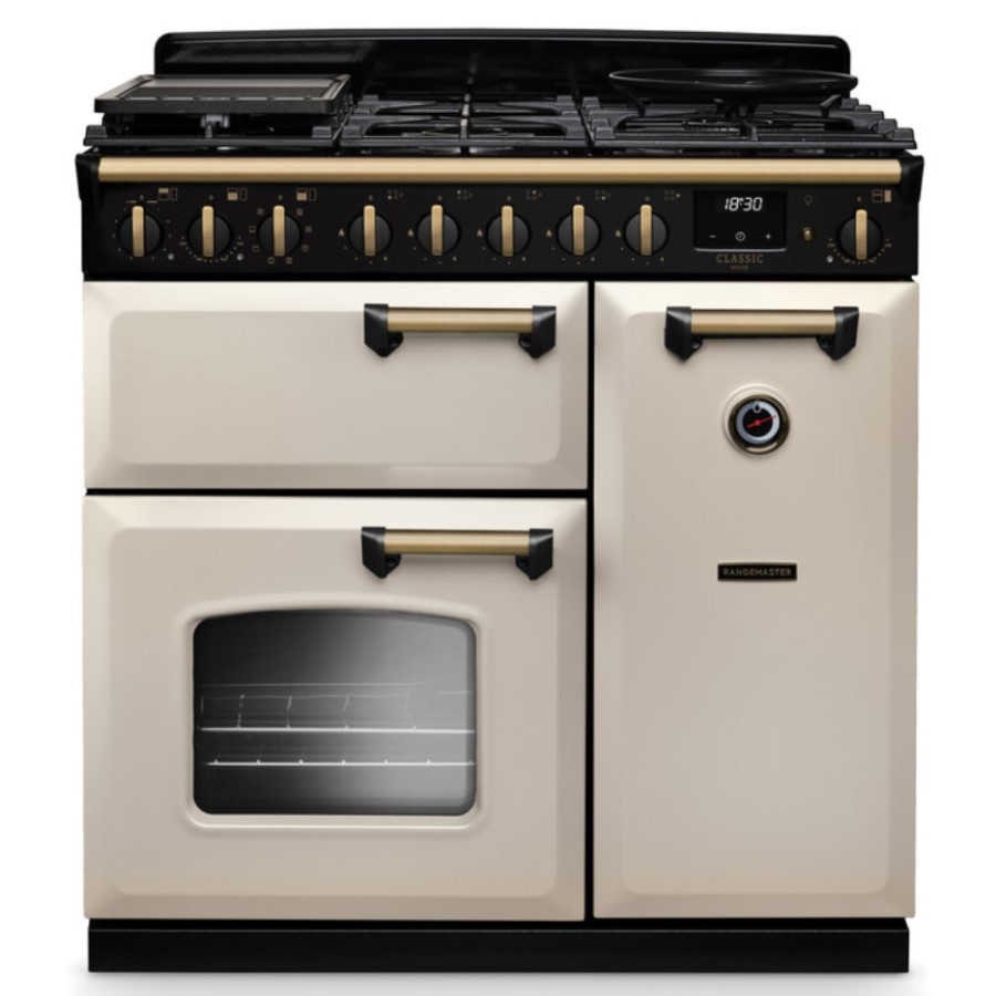 product image RangeM Dual Fuel Cream/ Brass 90 cm H 89.5 / 93.5 cm x W 90.00 cm x D 61.70 cm