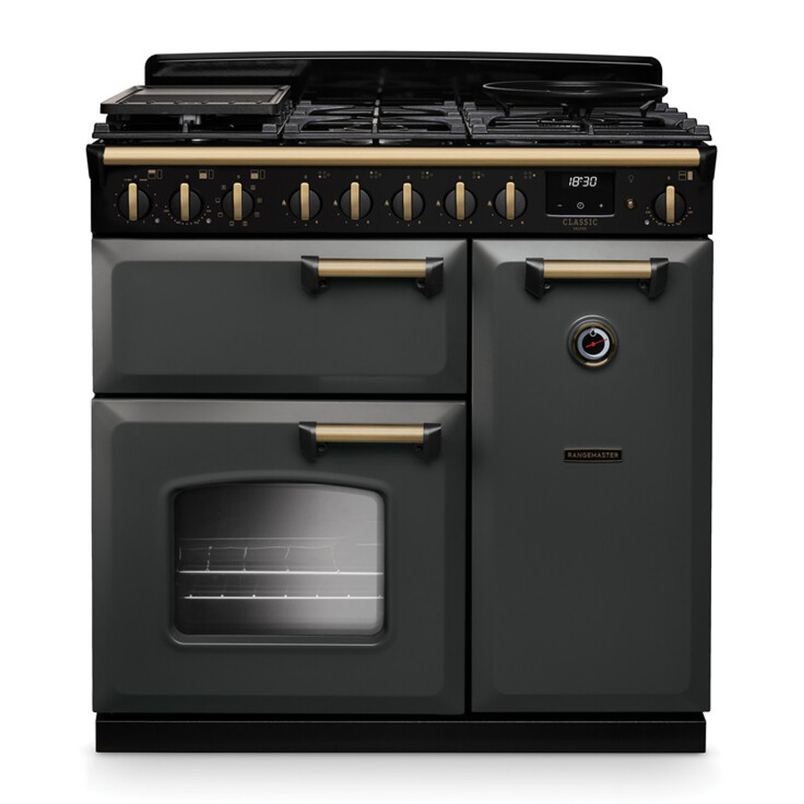 product image RangeM Dual Fuel Slate/Brass 90 cm H 89.50 / 93.50 cm x W 109.20 cm x D 66.60 cm