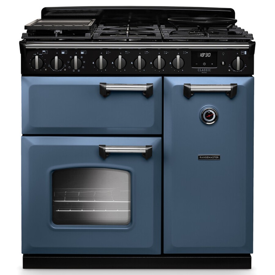 product image RangeM Dual Fuel Blue/Chrome 90 cm H 89.50/93.50cm x D 66.60cm x W 90.00cm