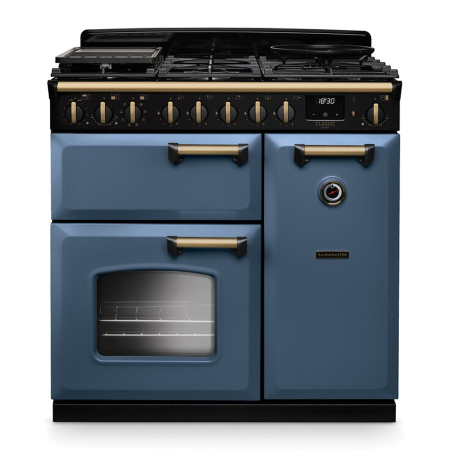 product image RangeM Dual Fuel Blue/Brass 90 cm H 89.50/93.50cm x D 66.60cm x W 90.00cm