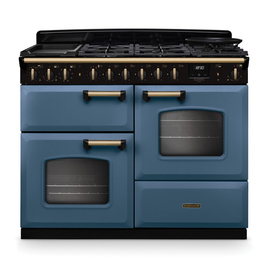 product image RangeM Dual Fuel Blue/Brass 110 cm H 89.50 / 93.50 cm x W 109.20 cm x D 66.60 cm