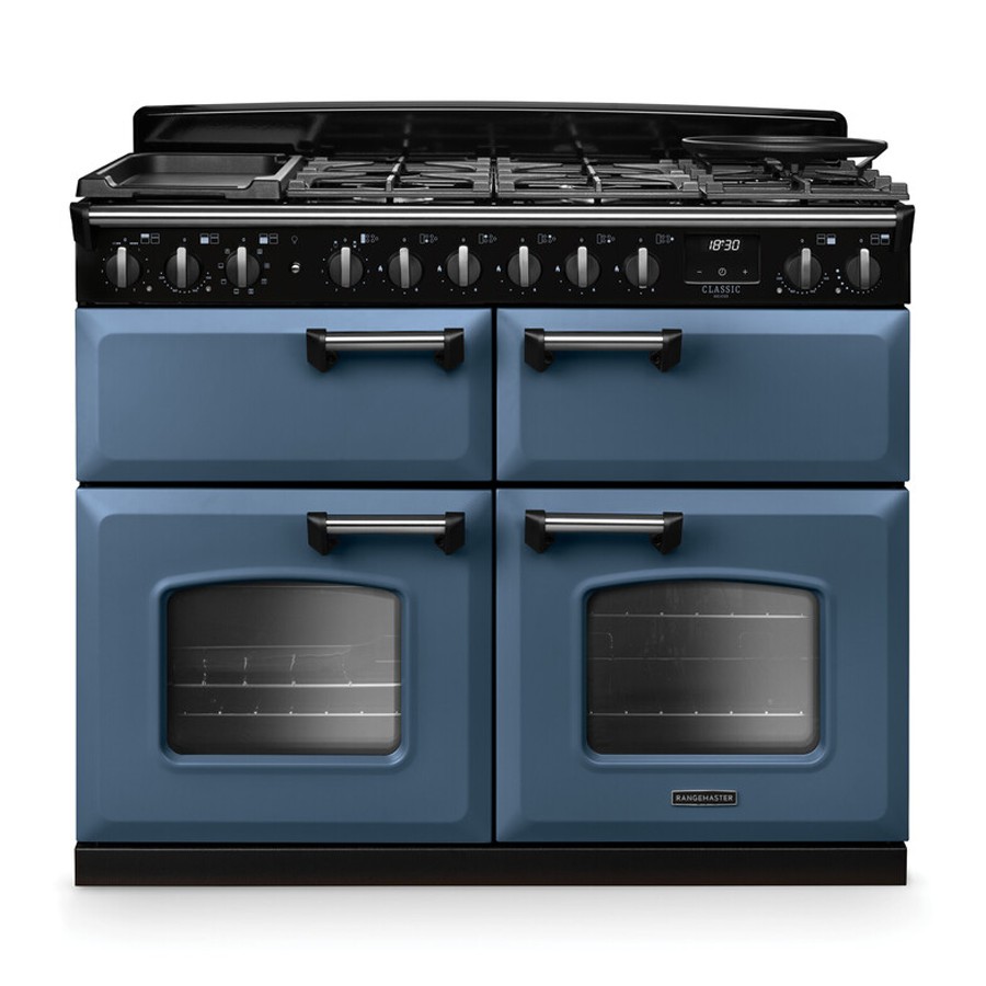 product image RangeM Dual Fuel Blue/Chrome 110 cm H 89.50 / 93.50 cm x W 109.20 cm x D 66.60 cm