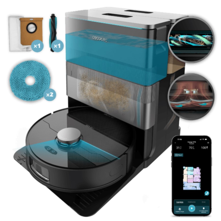 product image Cecotec Robot Vacuum Cleaner X70 Black 