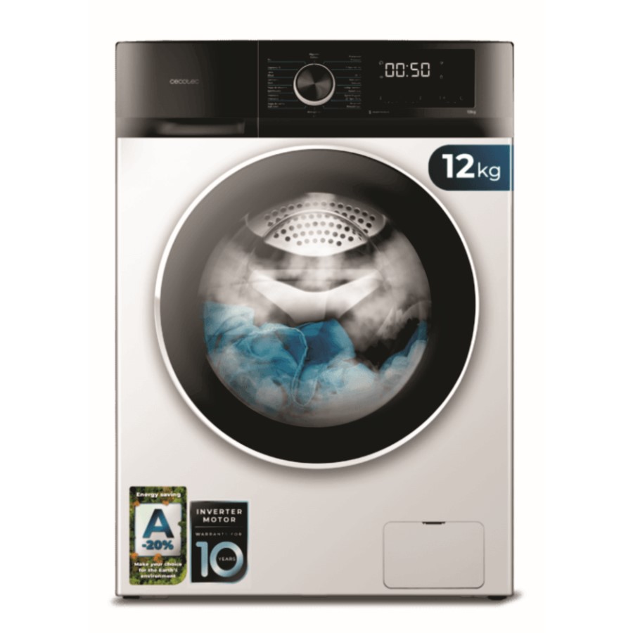 product image Cecotec 12 Kg Inverter Washing Machine H 85.50 cm x W 59.50 cm x D 64.00 cm