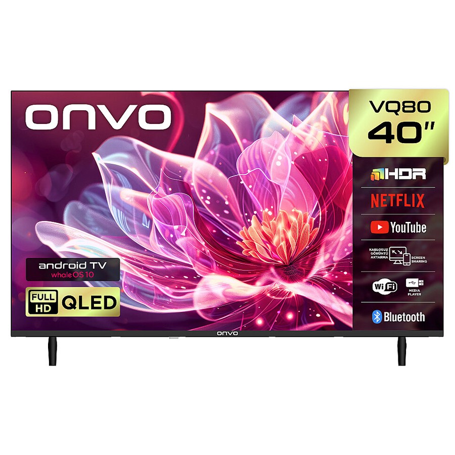 product image Onvo Television 40" Frameless FHD QLED Google Android Whale OS 10 - BT Remote