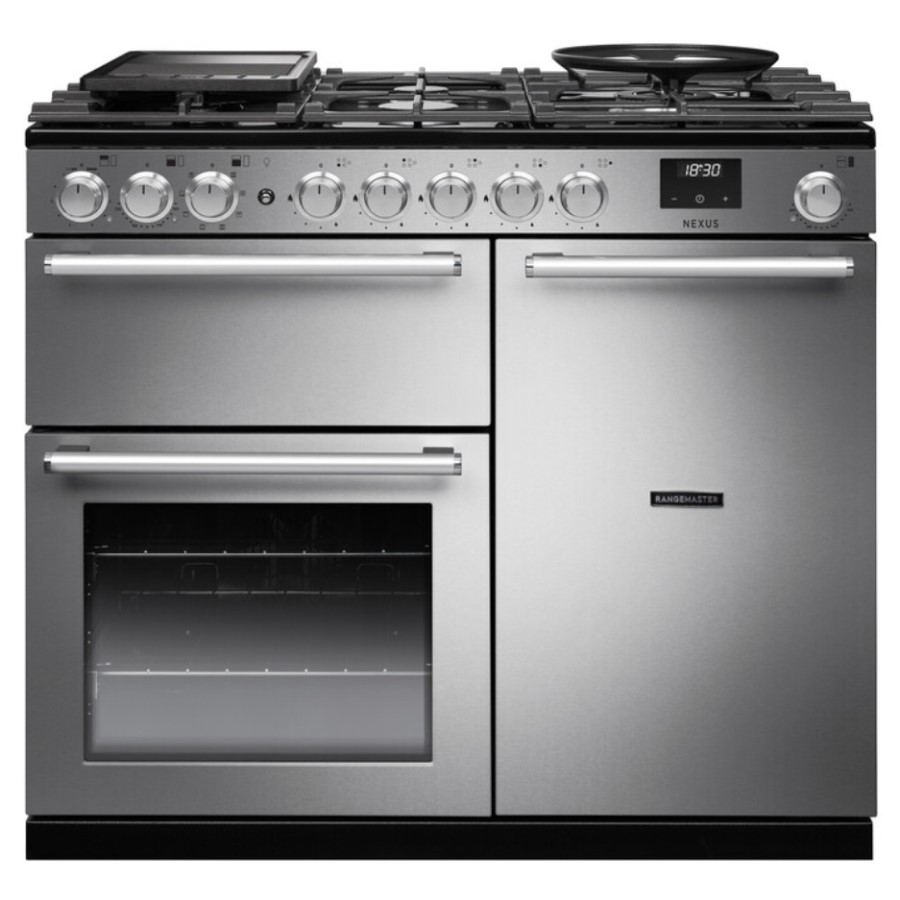 product image RangeM Dual Fuel Cooker S/S 100cm H 89.50 / 93.50 cm x W 99.40 cm x D 60.40 cm
