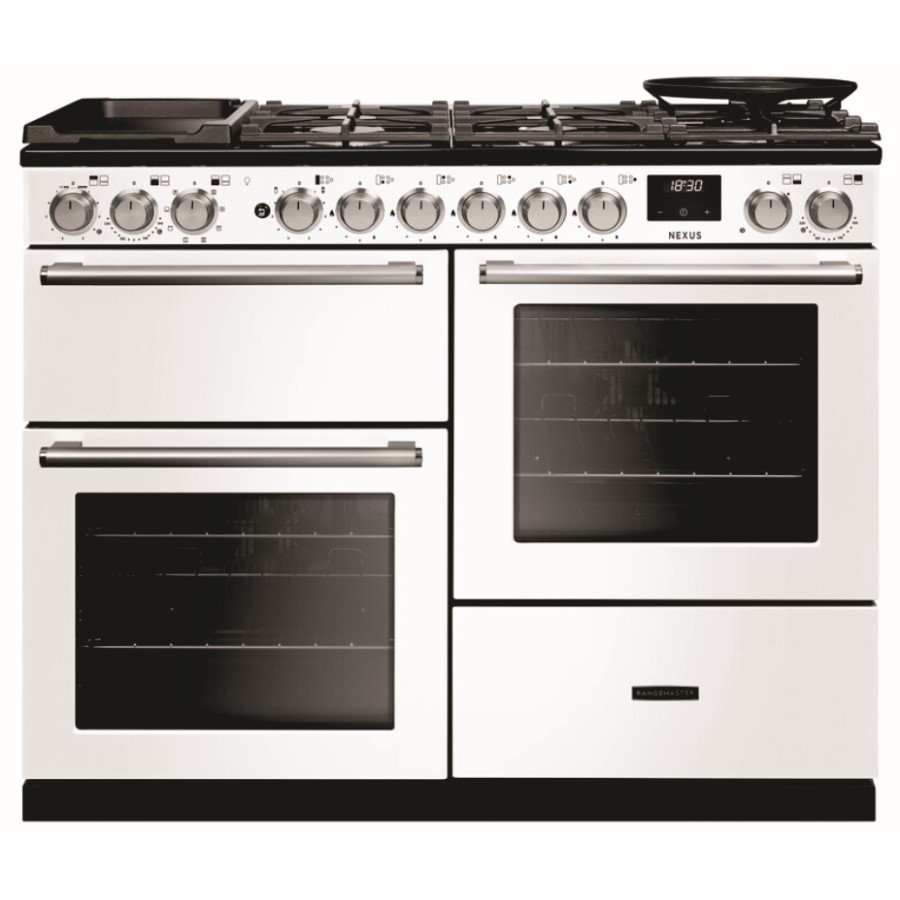 product image RangeM Dual Fuel Cooker White 110cm H 89.50 / 93.50 cm x W 109.20 cm x D 60.40 cm