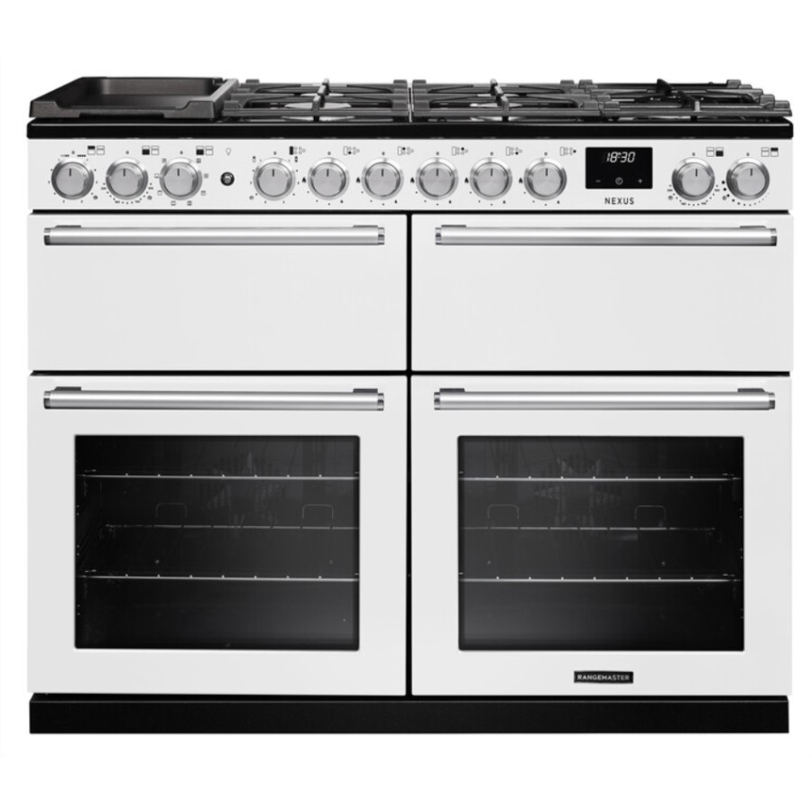 product image RangeM Dual Fuel Cooker White 110cm H 89.50 / 93.50 cm x W 109.20 cm x D 60.40 cm