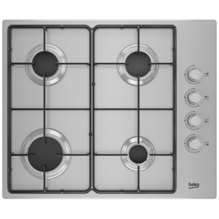 product image Beko Hob Gas 4 Burners S/S 61 cm H 4.40 cm x W 61.00 cm x D 51.00 cm
