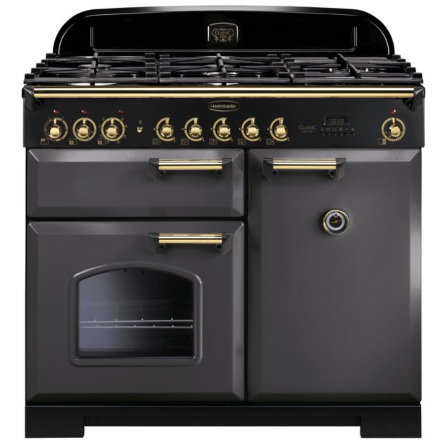 product image RangeMaster DL 100 Dual Fuel Slate/Brass W: 99.4 cm - D: 60.8 cm - H: 90.5 / 93