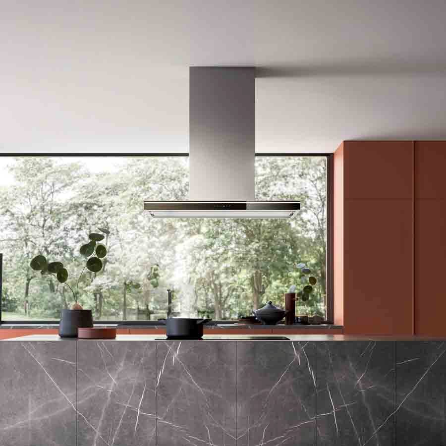 product image Falmec Hood Lumina Evo Glass Black 90 cm E.P.CAP. C0001 Stainless Steel 220-240V 50-60Hz 800 m3/h Without Filter