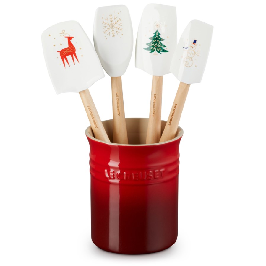 product image Le Creuset Christmas 4 Spatulas White 